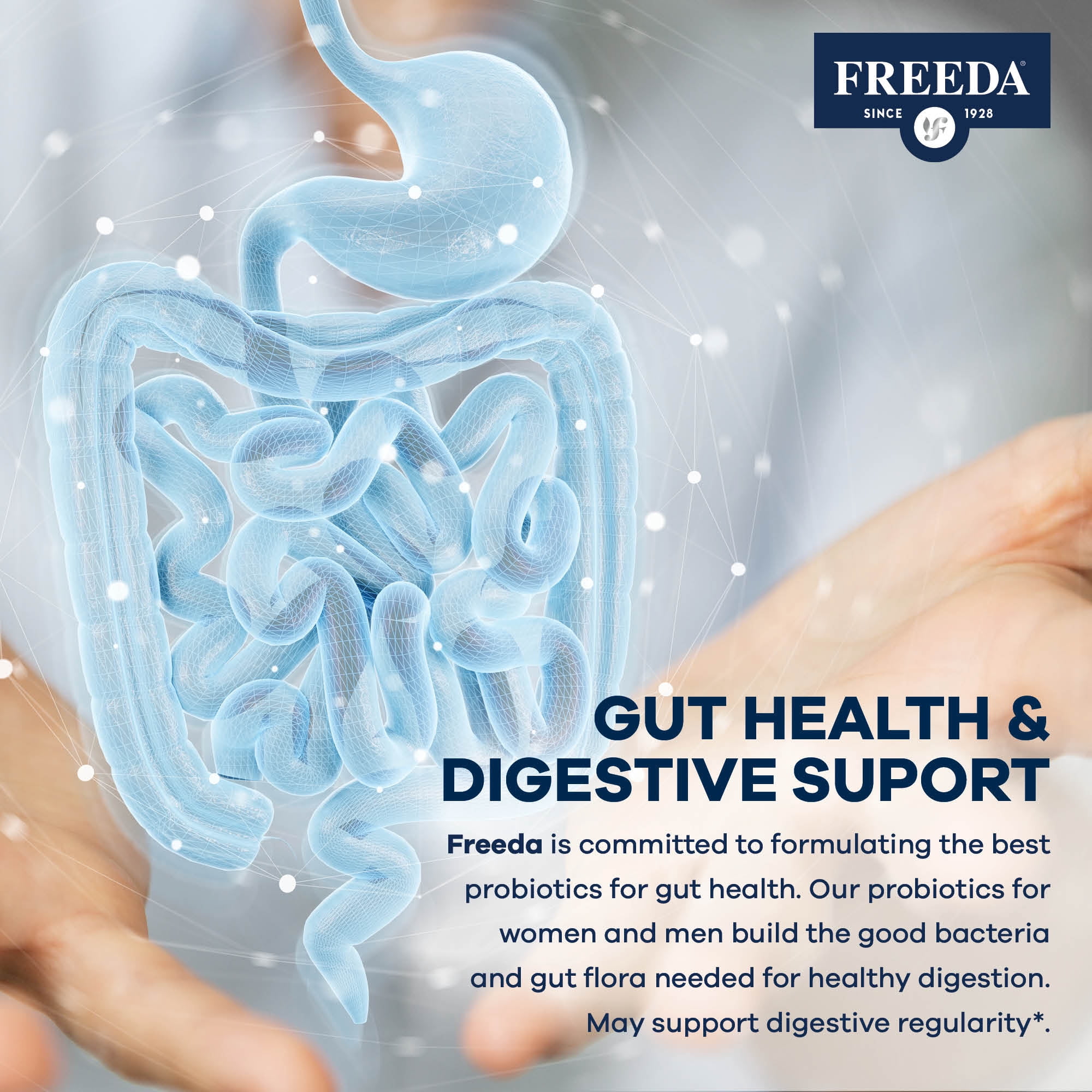 Freeda Acidophilus Probiotic 1 Billion CFU | Gut Health & Digestive Support | Vegan Capsules | 250 Count