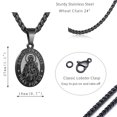 thumbnail image 4 of APSVO Black Saint St Francis Necklaces for Men Boys Stainless Steel Medal Pendant Chain Christian Religious Catholic Birthday Valentines Day Jewelry Gifts Teen Him Husband Dad Adults Kids Age Ideas, 4 of 5