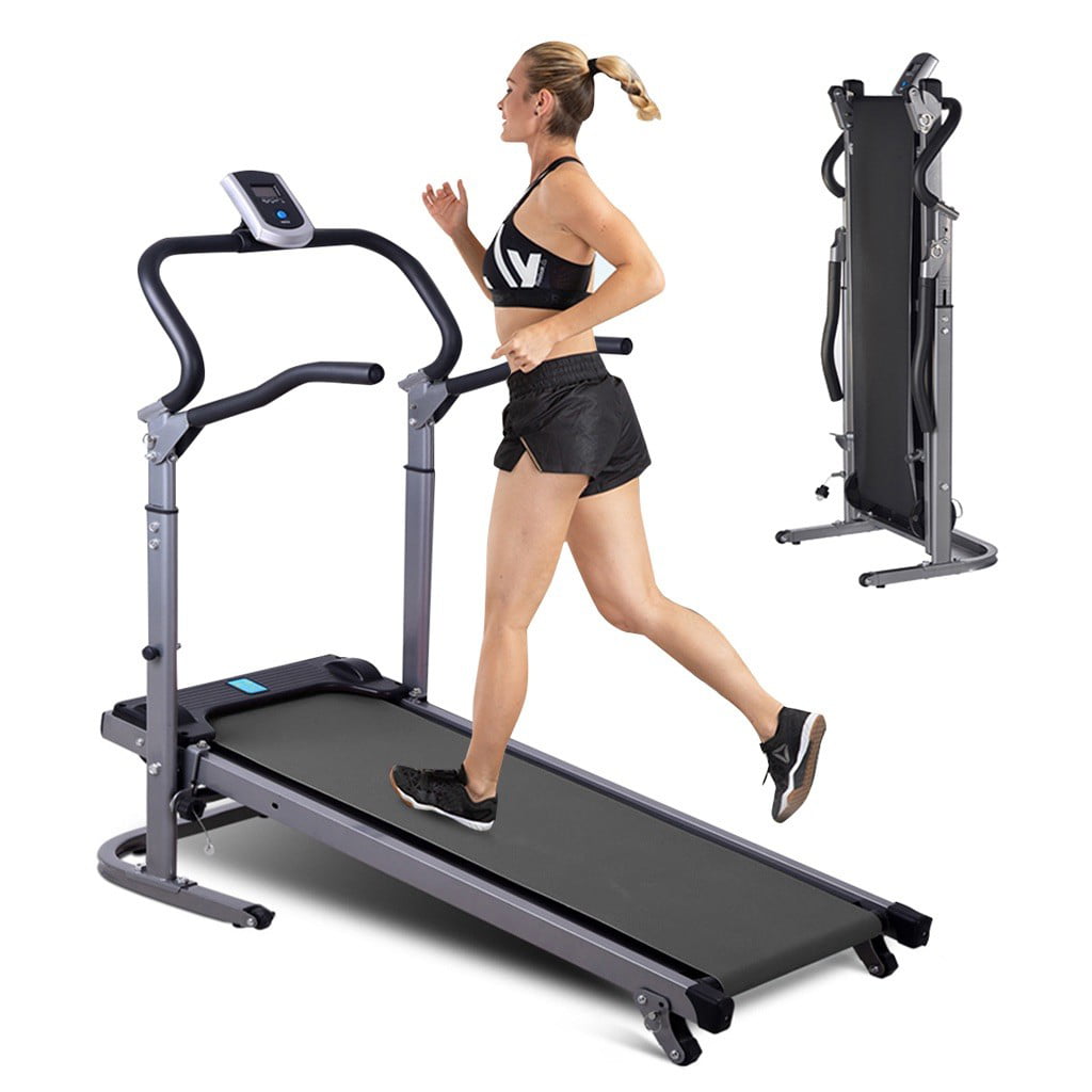 Multicolor Home G-ym Two-wheeled Walking Treadmill Running Exercise Machine with Fitness Strap LCD Display 【US Fast Shipment】Portable Mechanical Treadmill Foldable Walking Machine