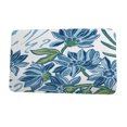 thumbnail image 1 of Floral Frolic Iona Blue Floral Print Bath Mat, 1 of 4
