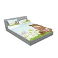 thumbnail image 2 of Ambesonne Flower Fitted Sheet & Pillow Sham Set, Cartoon Teddy Bear and, Full, Multicolor, 2 of 2