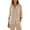 Beige, variant on CXHEGBEJ Contrast White Stitch Shirt For Women Long Sleeve Lapel Collar Button Down Blouse Loose fit With Chest Pockets Casual Vacation Cardigan Tops Beige 2XL