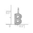thumbnail image 2 of Auriga 14k White Gold Diamond Letter B Initial Pendant for Women(L- 15.49 mm, W- 6.54 mm), 2 of 6