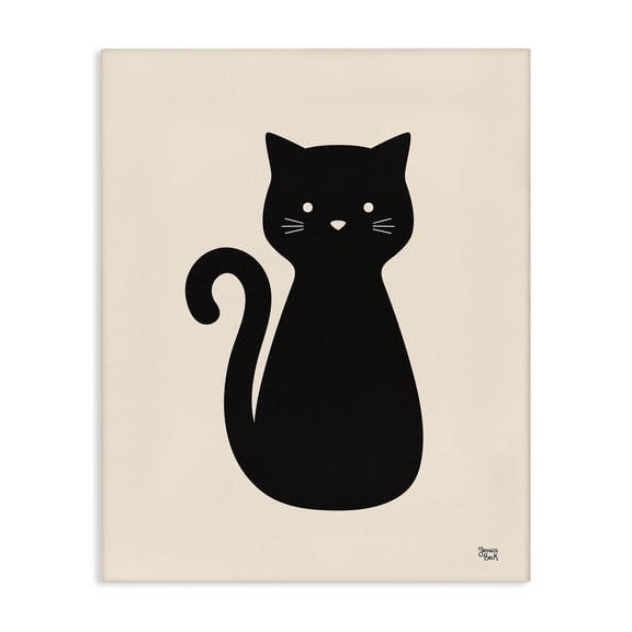 Stupell Industries Feline Grace Black Cat Animals Painting Wrapped Canvas Art Print Wall Art, 36 x 48