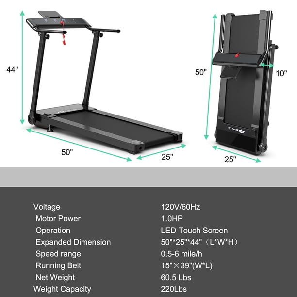 Tapis De Course électrique TOPUTURE – Avec Inclinaison Réglable – Pour Marche Et Running
