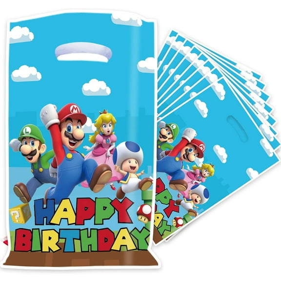 30Pcs Mario Birthday Party Gift Bags,Candy Bags, Mario Birthday Party Supplies Decorations