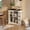 Black relief top plate + white panel, variant on Buffet Cabinet Sideboard, Built-in Power Outlet, Wall-Mountable, Sturdy Storage for Dining/Living Room, Brown