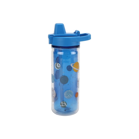 Mainstays Kids 14 oz Multicolor Outer Space Tritan Double-Wall Insulated Water Bottle