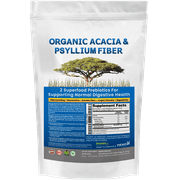 Organic Acacia & Psyllium Husk Fiber Powder - Premium Blend for Digestive Wellness - 1.5 lbs (24oz)