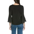 thumbnail image 2 of CeCe womens  V-Neck Knit Top, m, Black, 2 of 3