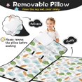 thumbnail image 3 of Colorful Butterfly Leaf Pattern Teens Toddler Nap Mat with Pillow, Sleeping Mat Bag for Preschool Daycare 60"x20", 3 of 6