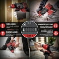 thumbnail image 6 of Cordless Rotary Hammer Drill Compatible with Milwaukee 18V Battery, Brushless SDS-Plus Hammer Drill with Safety Clutch for Concrete/Masonry, 1500 RPM, 4 Modes with 360°Auxiliary Handle, 6 of 8