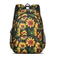 thumbnail image 2 of Black Sunflower Backpack for School,Cute School Bag,Schoolbag with Adjustable Shoulder Straps & Padded Back,16.9 Inch, 2 of 5