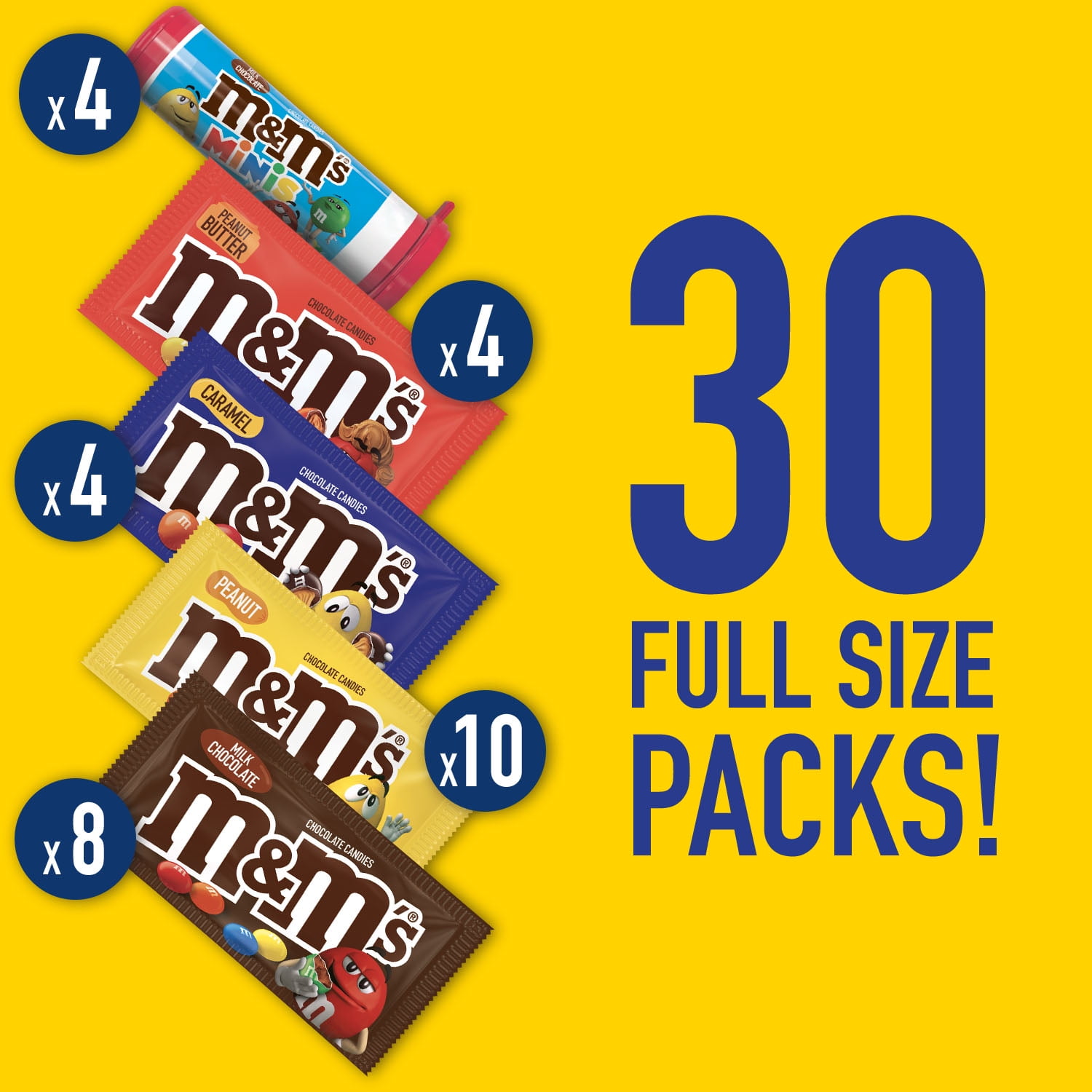 M&M's Milk Chocolate Candy Variety Box - 30 Ct Assorted Bulk Candy Box