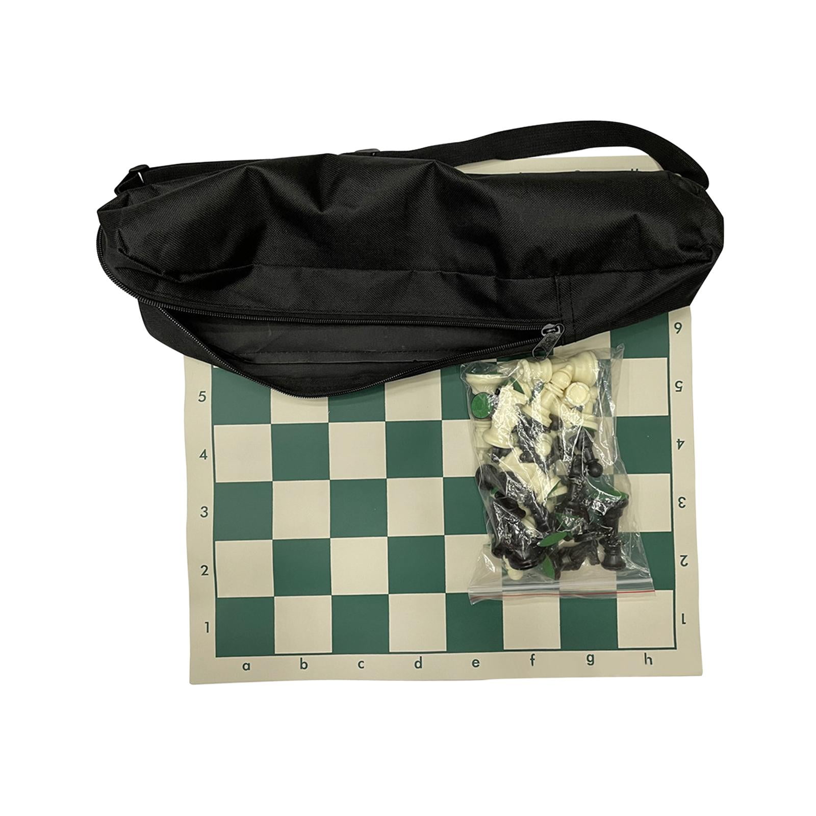 MERIGLARE Portable Chess Set,Deluxe Chess Set,Combination with Storage Bag,Roll up Chess Board Game Set,Chess Pieces for Travel Outdoor L