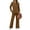 Brown, variant on Women'S 2 Piece Lounge Sets Side Slit Outfits Wide Leg Tracksuit Comfy Loungewear Fashion Sweatsuit S