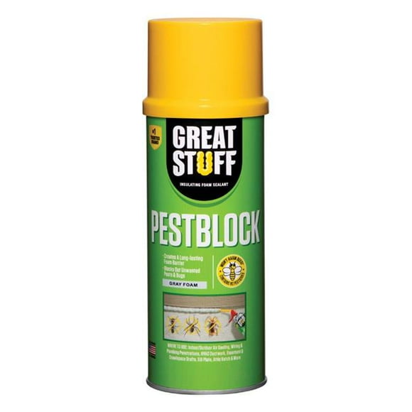Great Stuff Pestblock Gray Polyurethane Foam Insulating Sealant, 12 oz