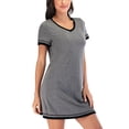 thumbnail image 1 of Gspmoly Robes d'Été, Mode Femme Manches Courtes Décontractée à Empiècements, Chandail Ample, Robe de Nuit à la Maison, Robes de Soirée pour Femme en Liquidation, 1 of 1