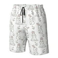 thumbnail image 5 of Kdxio Bunny And Bird Pattern Mens Casual Shorts - Drawstring Summer Beach Sports Shorts for Men, 5 of 9