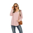thumbnail image 3 of T-shirt Décontracté à Manches Longues Croisé Col Rond pour Femme, 3 of 7