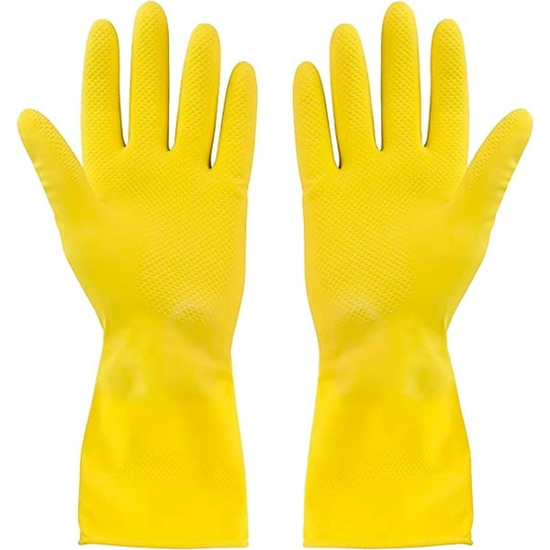 Guantes de goma para lavar platos 4 pares para cocina, guantes de limpieza para el hogar reutilizables. Dos pares de M-L cada uno