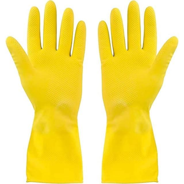 Guantes de goma para lavar platos 4 pares para cocina, guantes de limpieza para el hogar reutilizables. Dos pares de M-L cada uno