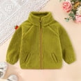 thumbnail image 2 of SGMVNU Cute Warm Overcoats Windproof Winter Warm Heavyweight Stand Collar Color Embroidered Outerwear Coats For Girls Autumn and Winter Coats(Size 8-9 Years, Green), 2 of 3