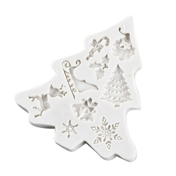 Chocolate Candy Sugar Craft Gum Paste Mold Cake Decorating Tools Family Art Christmas Tree Shape Silicone Mold Kitchen