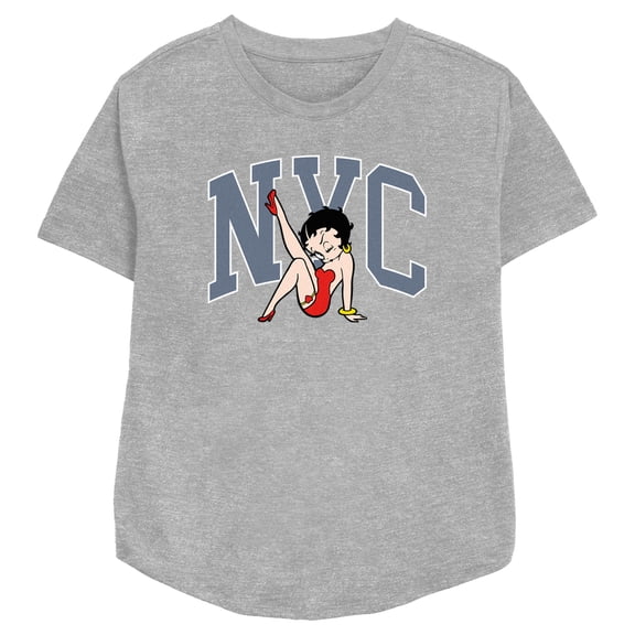 Women's Betty Boop NYC Pose Graphic Tee Athletic Heather Large
