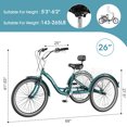 thumbnail image 5 of MOPHOTO 7 Speed Adult Tricycle, 26 inch Three Wheel Bike With Backrest Saddle&Basket, Exercise, Shopping for Seniors, Women, Men, 5 of 10