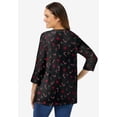 thumbnail image 3 of Woman Within Plus Size Perfect Printed Three-Quarter Sleeve V-Neck Tee, 3 of 6