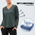 thumbnail image 2 of TFixol Camisas de entrenamiento para mujer sueltas de secado rápido con cuello en V elástico, 2 of 8