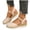 Beige, variant on Women's Retro Closed Toe Platform Sandals Color Blocking Lightweight Canvas Summer Dressy Ankle Strap Wedge Heels Purple Size 6