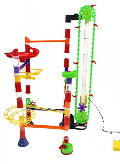 Quercetti Marble Run with Motorized Elevator, 177 Pieces