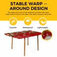 thumbnail image 4 of Red Christmas Table Cloths for 4 Foot Rectangle Tables, Xams Tree Winter Poinsettia Pine Cones Patio Waterproof Elastic Fitted Tablecloths, Washable Rectangular Table Cover for Camping, 4 of 8
