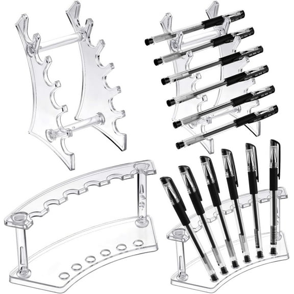 4 Pcs Plastic Pencil Holder Clear Acrylic Brush Display Pen Stand Pen Holder