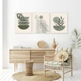thumbnail image 2 of Sage Green Boho Wall Art Abstract Framed Geometric Line Leaf Sun Moon Beige Green Wall Decor Minimalist Botanical Boho Room Decor Sage Green Wall Posters & Prints for Living Room Bedroom 12"x16", 2 of 6