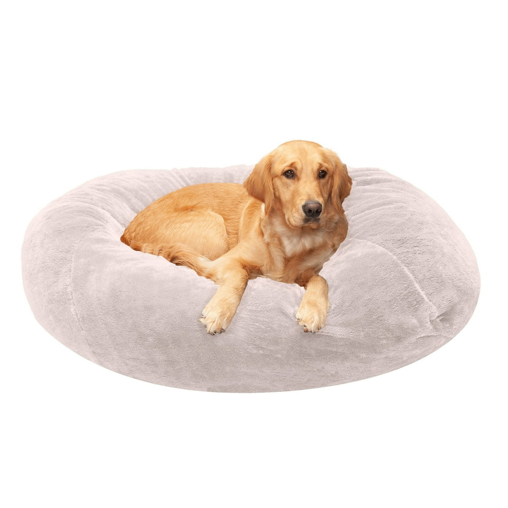 FurHaven Pet Dog Bed Round Plush Ball Pet Bed for Dogs & Cats, Shell