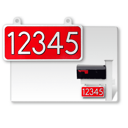 

Hanging Rectangle Mailbox House Address Sign Double Sided Highly Reflective (red)