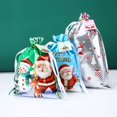 thumbnail image 2 of Pequeño MOQ cordón de aluminio feliz Navidad santa dulces regalo de fiesta grandes bolsas de hilo de plástico almacenamiento a granel pegado de galletas, 2 of 4
