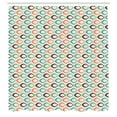 thumbnail image 3 of Ambesonne Retro Shower Curtain, Aquatic Life Ocean Fish, 69"Wx84"L, Salmon Brown Turquoise, 3 of 5