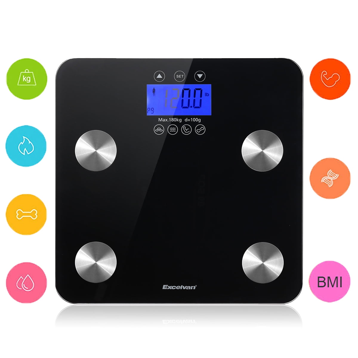 Excelvan Touch 400 Lb Digital Body Fat Scale Body Weight Bmi Fat