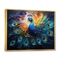 thumbnail image 2 of Designart "Feather Drips Peacock II" Animals Floater Framed Canvas Print, 2 of 7