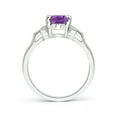thumbnail image 2 of ANGARA Natural Vintage Style 1.15 ct Amethyst Ring with Diamond Accents in 14K White Gold for Women (Size-8x6mm) | February Birthstone, Anniversary, Jewelry Gift for Women | Natural Amethyst Ring, 2 of 8
