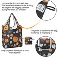 thumbnail image 4 of 5 Pack Foldable Shopping Bag,Classic Halloween Icons Pattern Reusable Grocery Bags with Pockets,Large Reusable Tote Bags with Handles Waterproof & Lightweight, 4 of 6