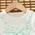 thumbnail image 4 of Penkiiy Robe à Bretelles en Maille Imprimée à Manches Courtes pour Bébé Fille Été 12-18 Mois Vert Offre d'Été 2023, 4 of 9