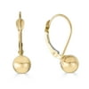 AVORA 10K Yellow Gold Polished 6MM Ball Lever-back Drop Earrings