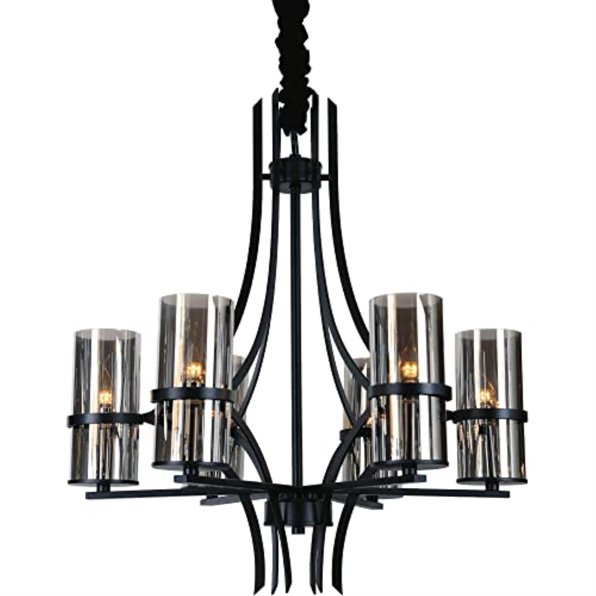 CWI Lighting Vanna Lustre 6 Lumières avec Finition Noire