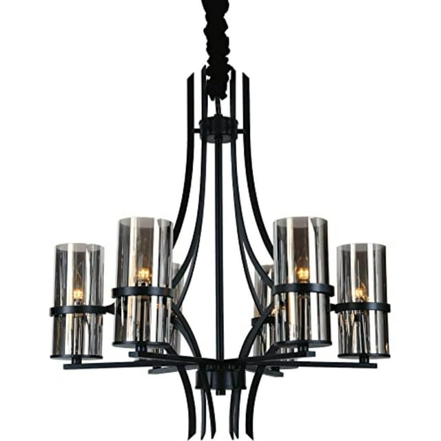 CWI Lighting Vanna Lustre 6 Lumières avec Finition Noire