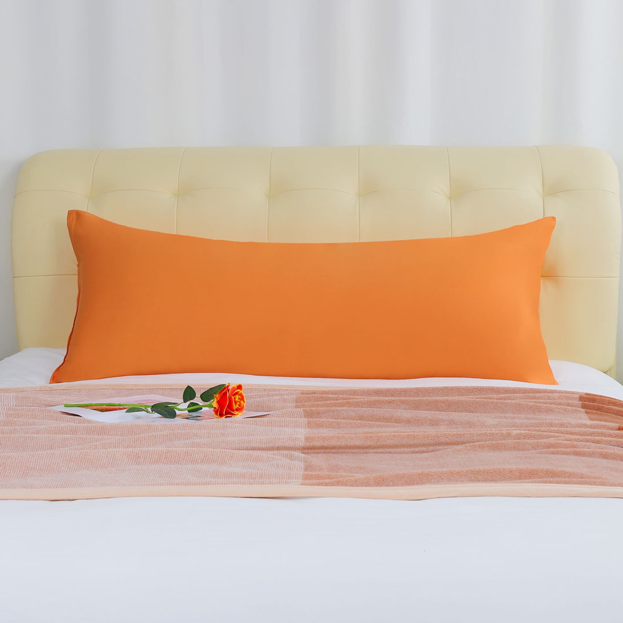 Body Pillow Cover Long Bolster Pillowcase Covers w Zipper Orange 20"x72